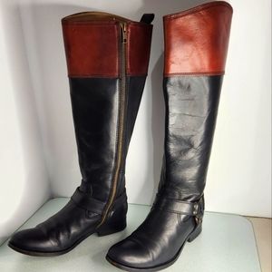 Frye 7B Melissa brown/black leather classic lowheeled British style riding boots